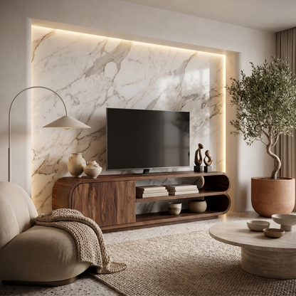 Contemporary TV Cabinet With Open Storage For Living Room