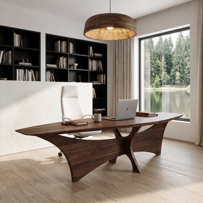 Modern Flared Base Desk Executive Desk For Home Office