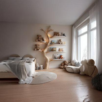 Midcentury Tree Bookcase Nursery Bedroom