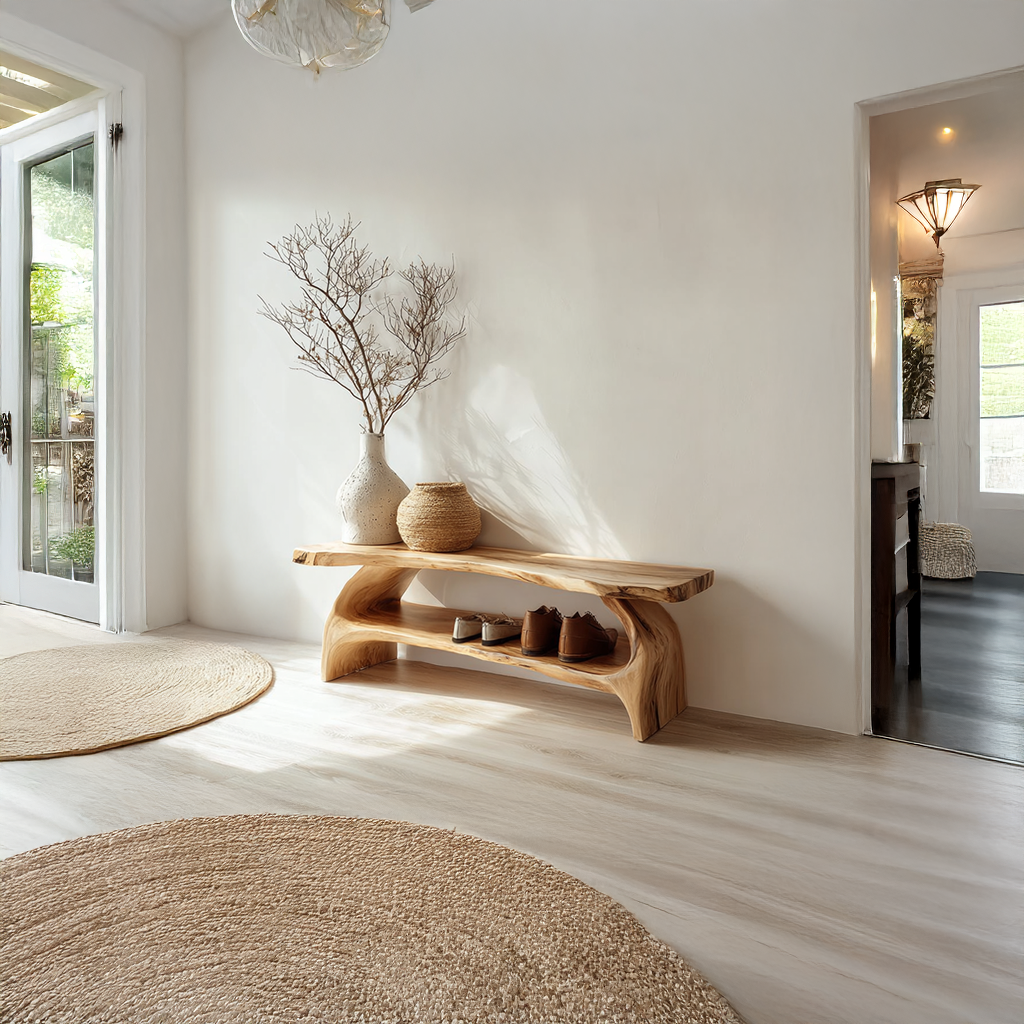 Rustic Entryway Shoe Bench Living Room
