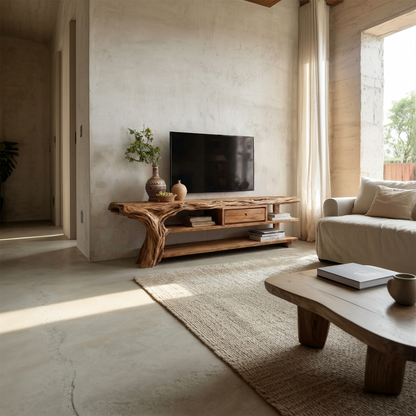 Rustic TV Stand Console For Living Room And Family Area