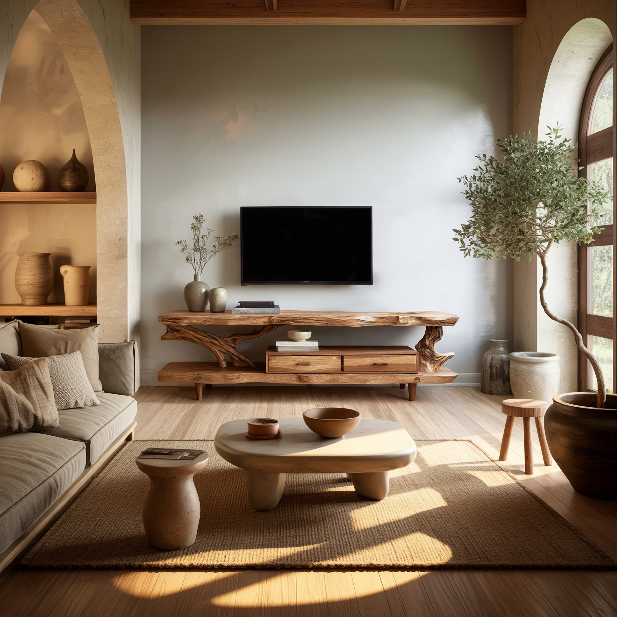 Rustic TV Console Table For Living Room And Interior Design
