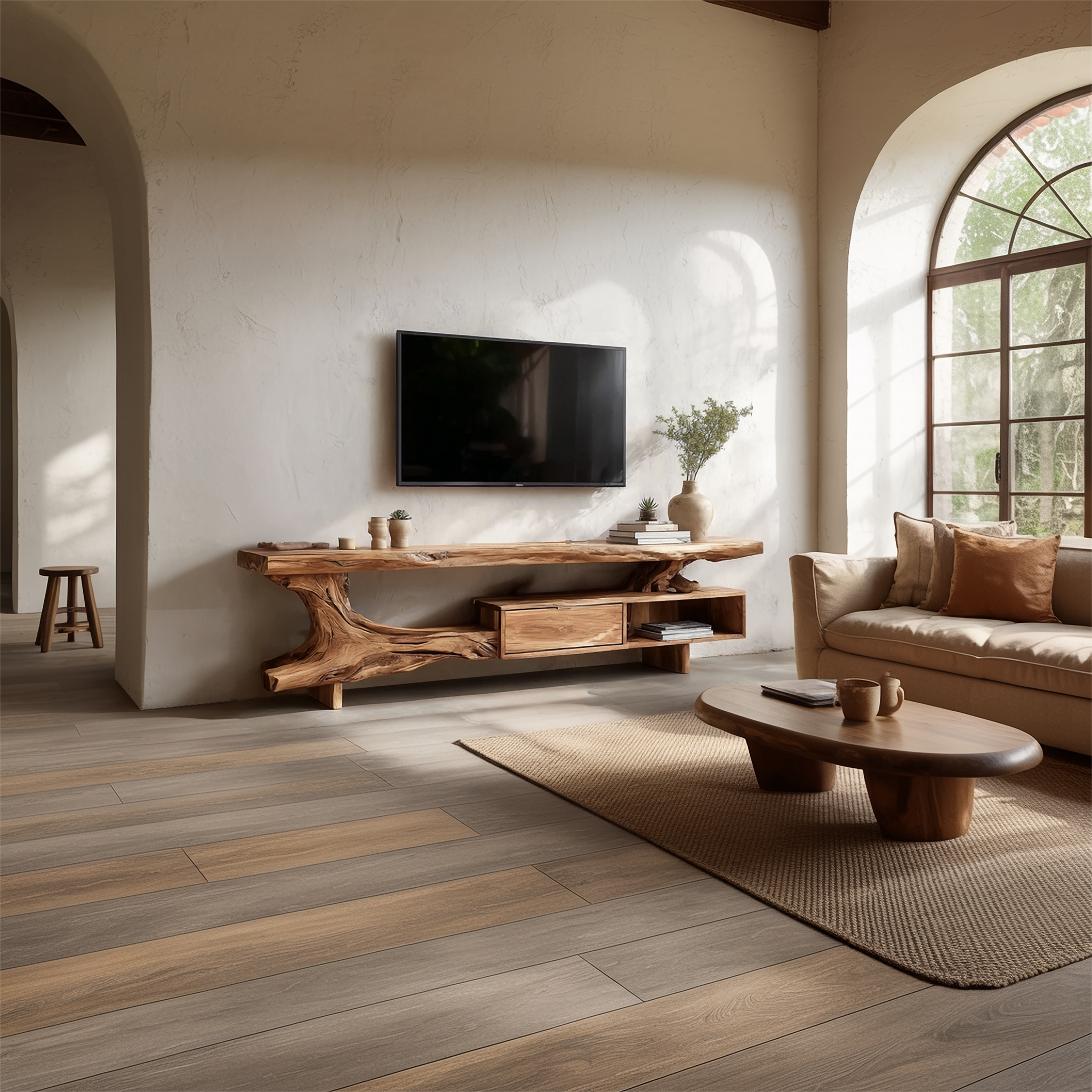 Rustic TV Stand For Living Room And Home Interior