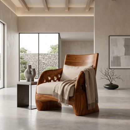 Contemporary Organic Accent Chair For Living Room