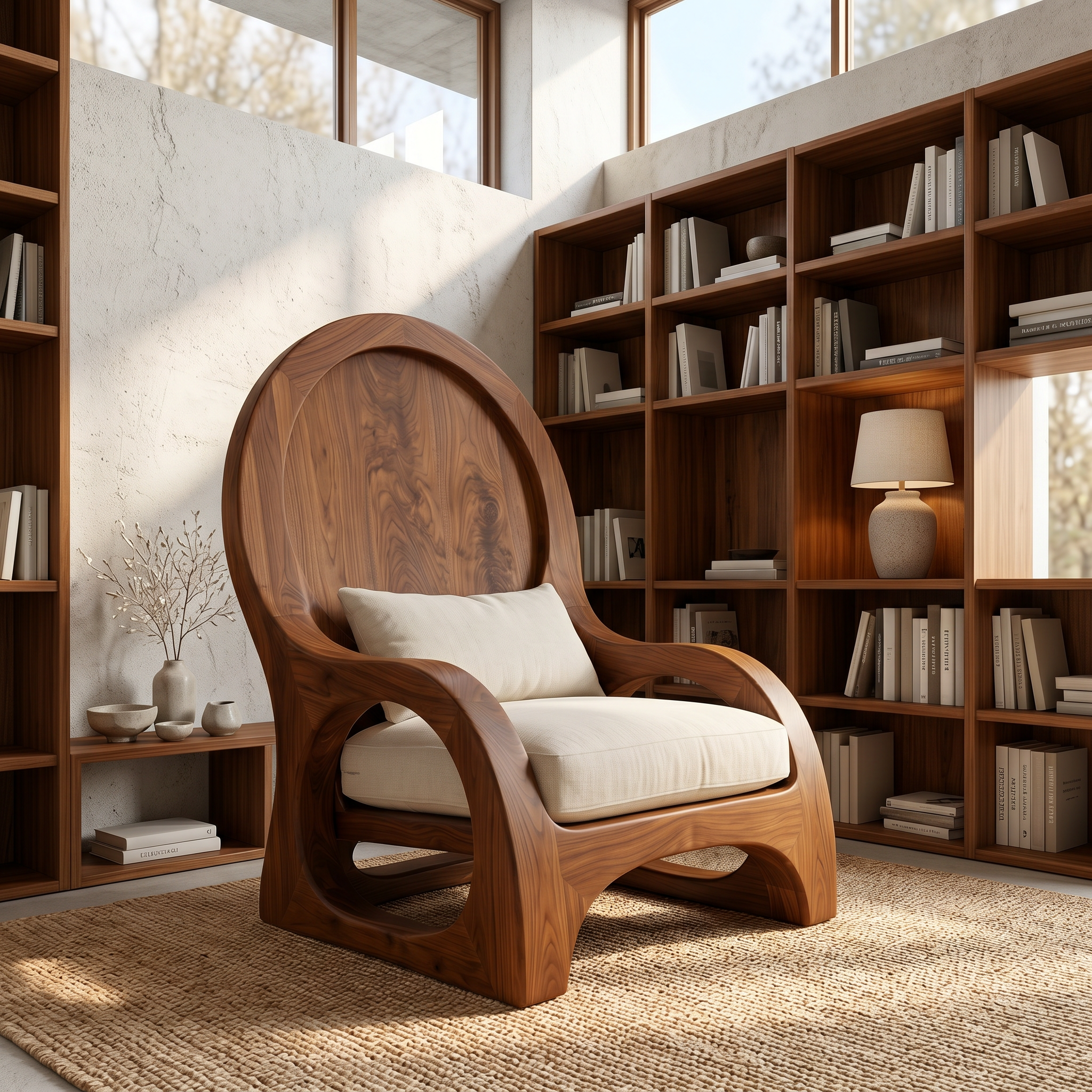 Organic Wooden Accent Chair For Living Room