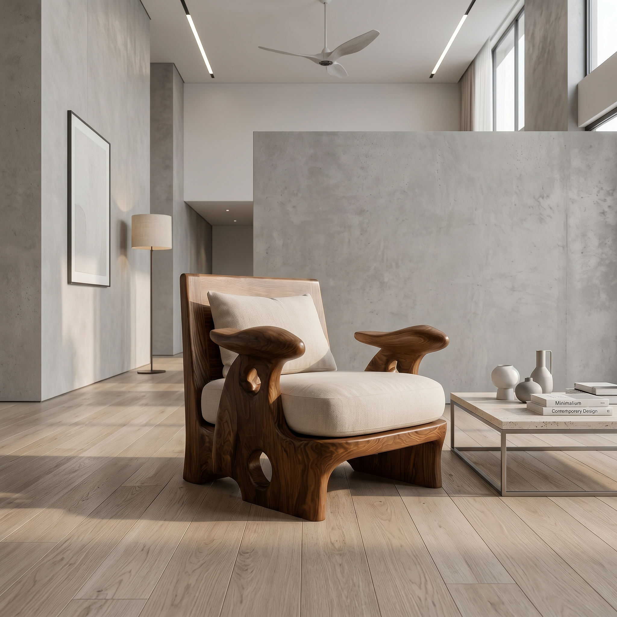 Organic Sculptural Armchair For Living Room Accent Seating And Interior Decor