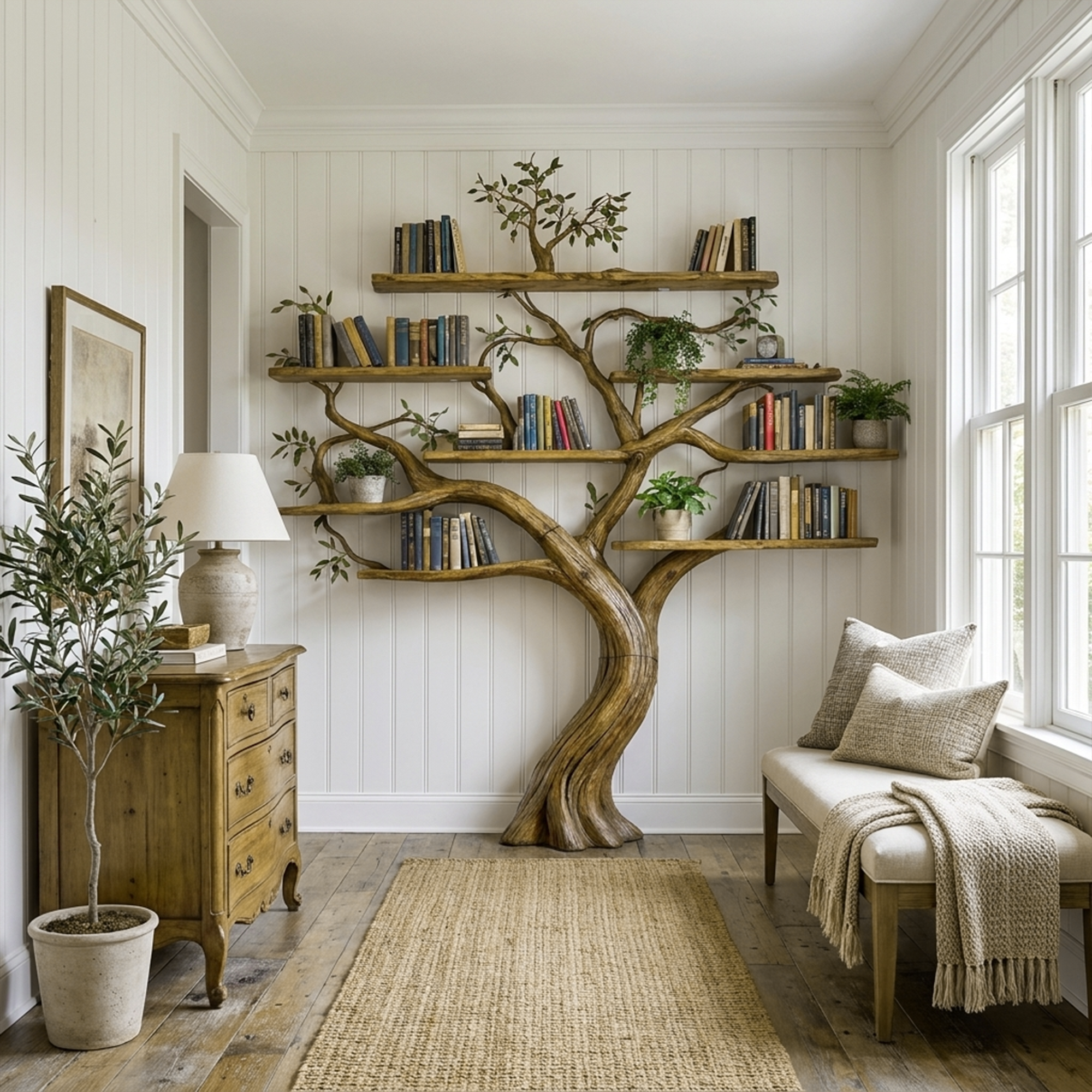 Organic Modern Large Tree Bookshelf For Home