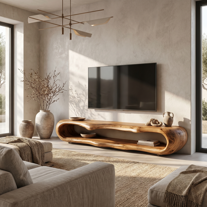 Sculptural TV Cabinet Nature Inspired Artistic Design For Living Room
