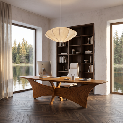 Modern Flared Base Desk Executive Desk For Home Office