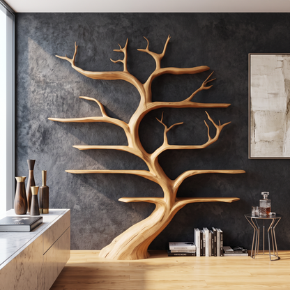 Rustic Tree Shelf Handmade Wood Wall Mounted Gift