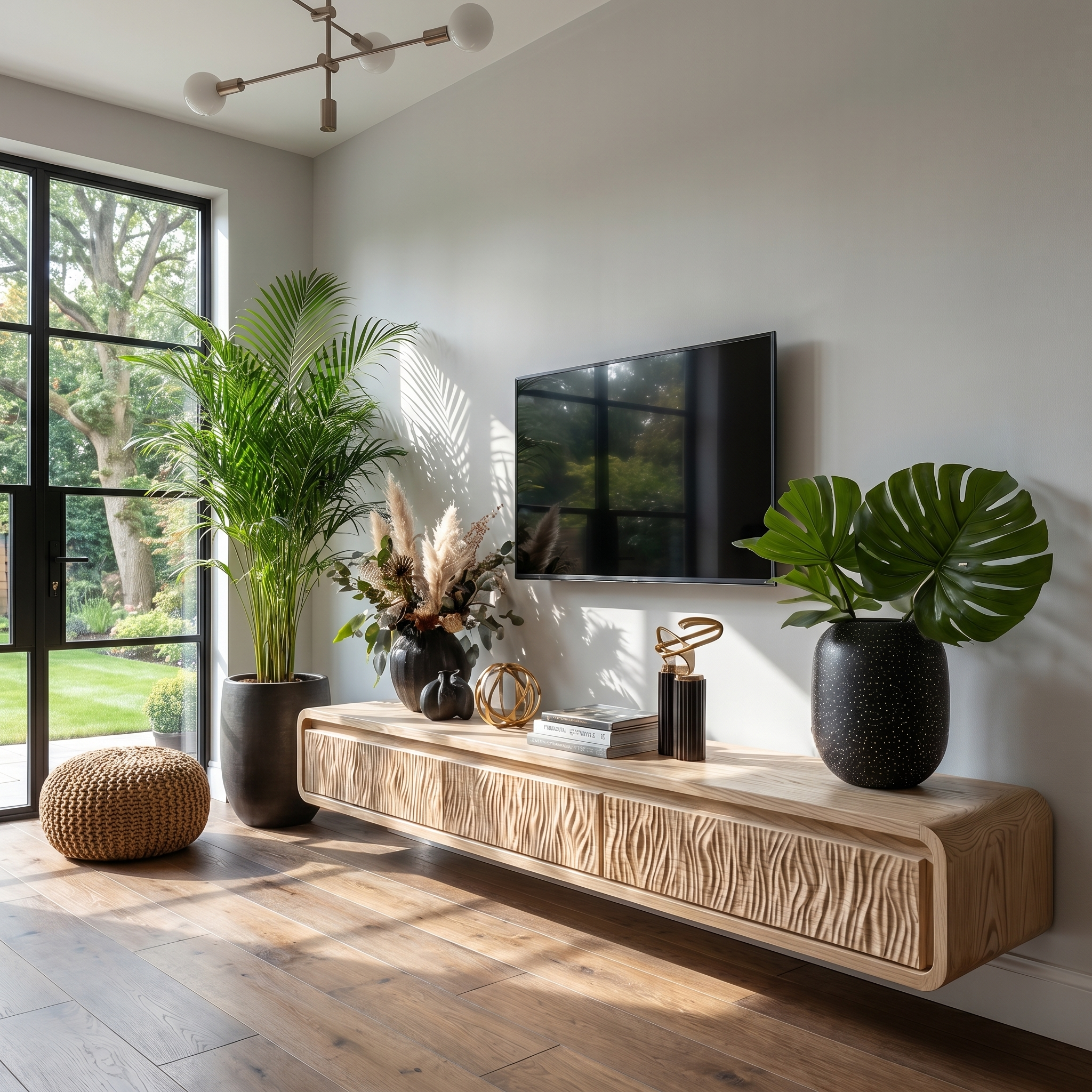 Organic Modern Wall Mounted TV Cabinet Living Room