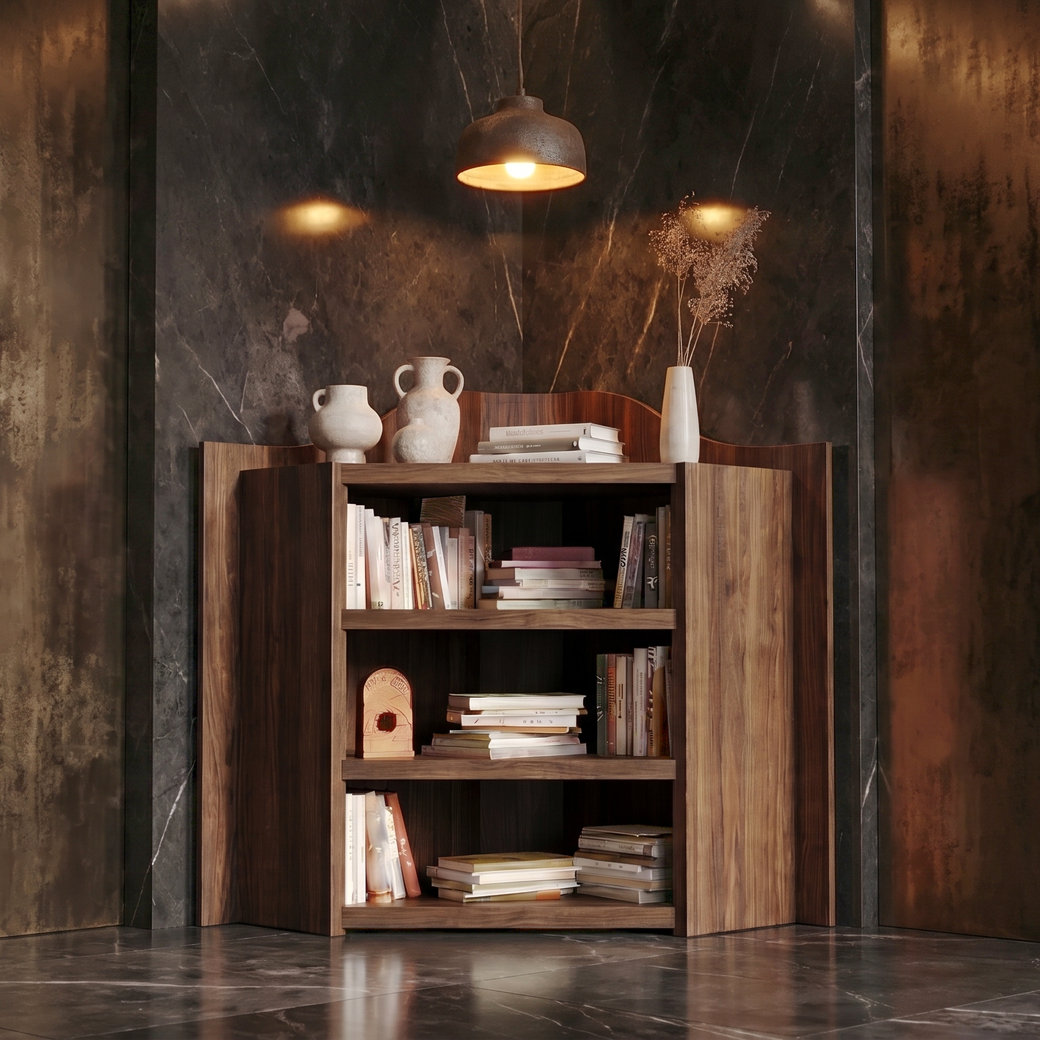 Natural Wooden Bookshelf With Open Shelves And Simple Storage Design For Living Room And Bedroom