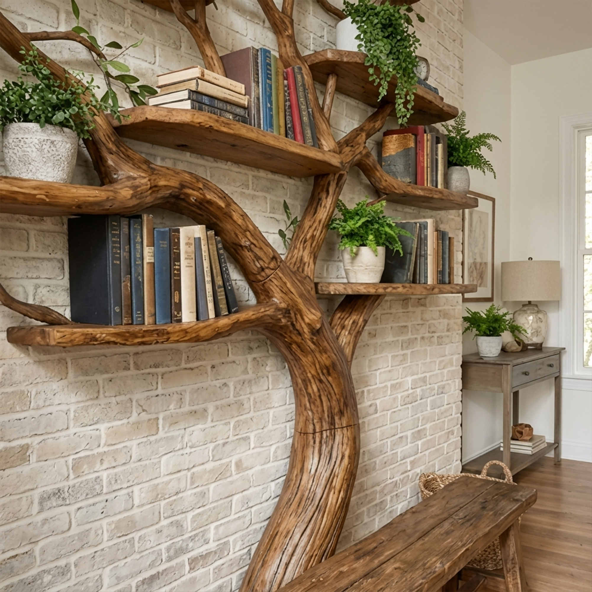 Organic Modern Large Tree Bookshelf For Home