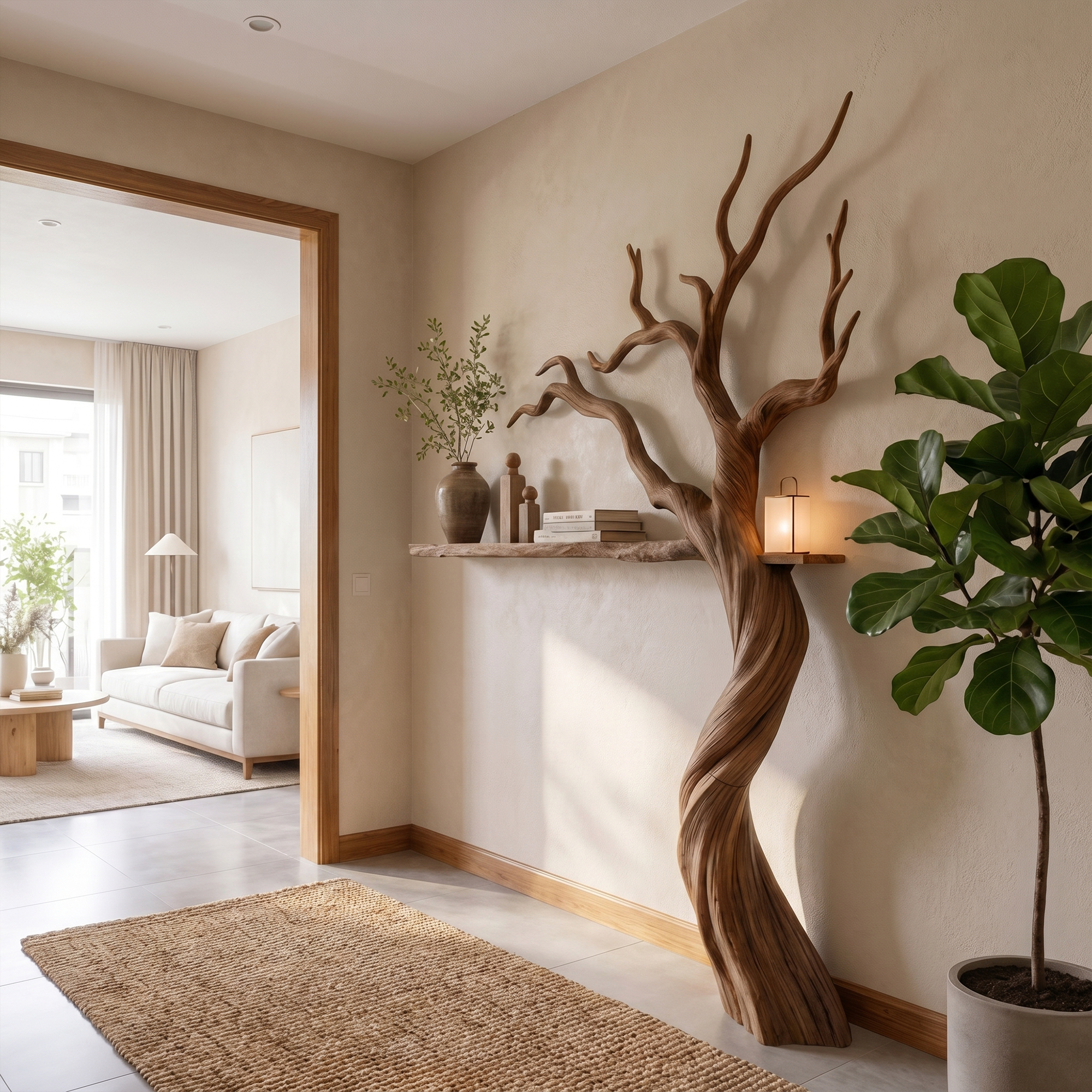 Modern Tree Bookshelf With Artistic Branch Form For Living Room