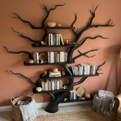 Mid Century Tree Wall Shelf Christmas Living Room