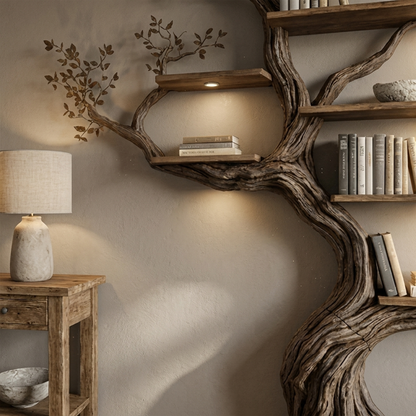 Modern Organic Living Room Interior Flowing Sculptural Wall Feature