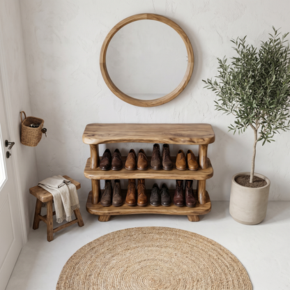 Modern Shoe Rack Sculptural Storage Design For Entryway