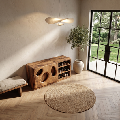 Organic Modern Shoe Cabinet Artistic Storage Design For Hallway