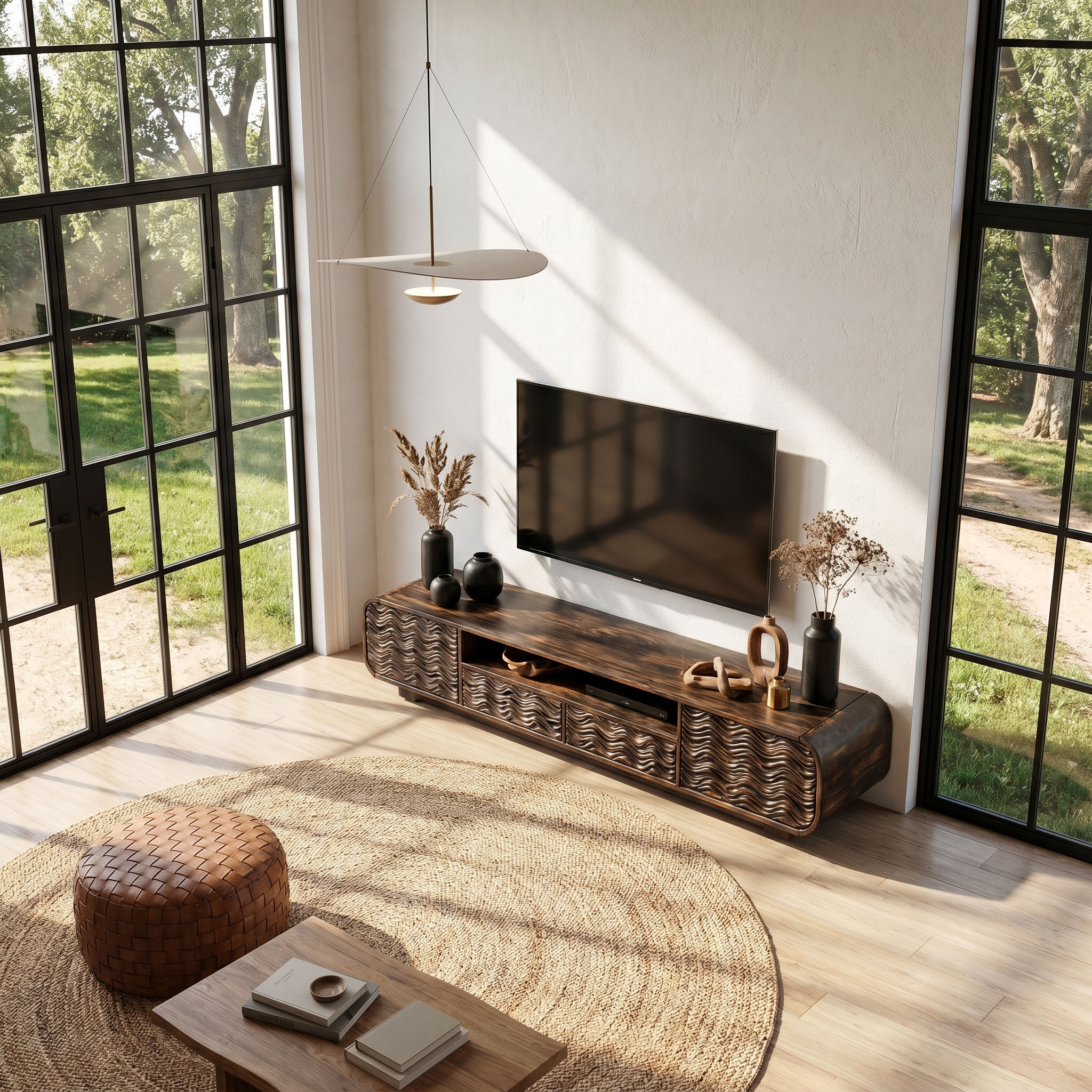 Modern Entertainment Center Organic Architectural Form For Living Room