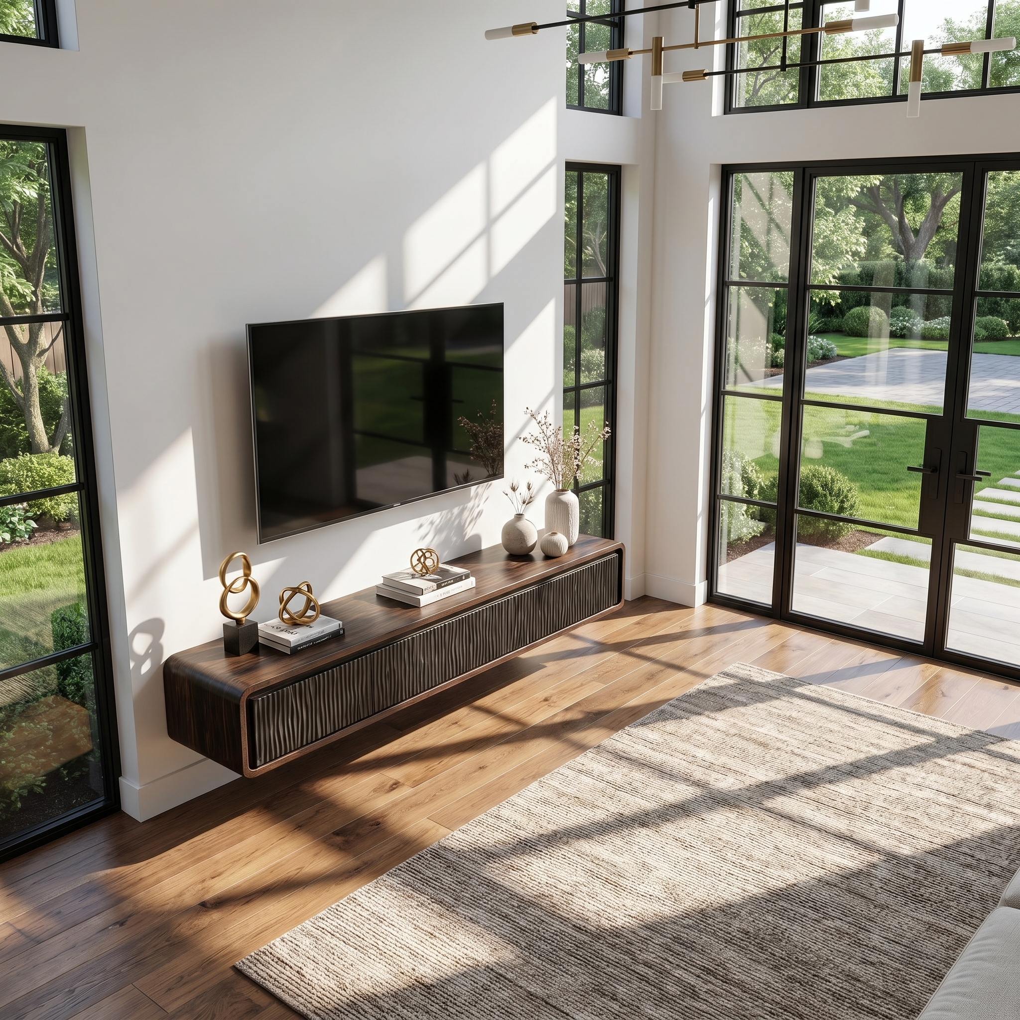 Organic Modern Wall Mounted TV Cabinet Living Room