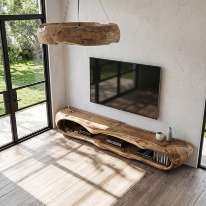 Sculptural TV Cabinet Nature Inspired Artistic Design For Living Room