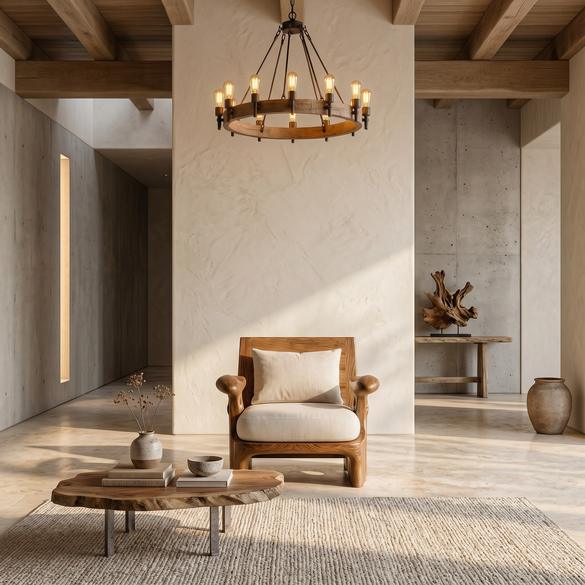 Organic Sculptural Armchair For Living Room Accent Seating And Interior Decor