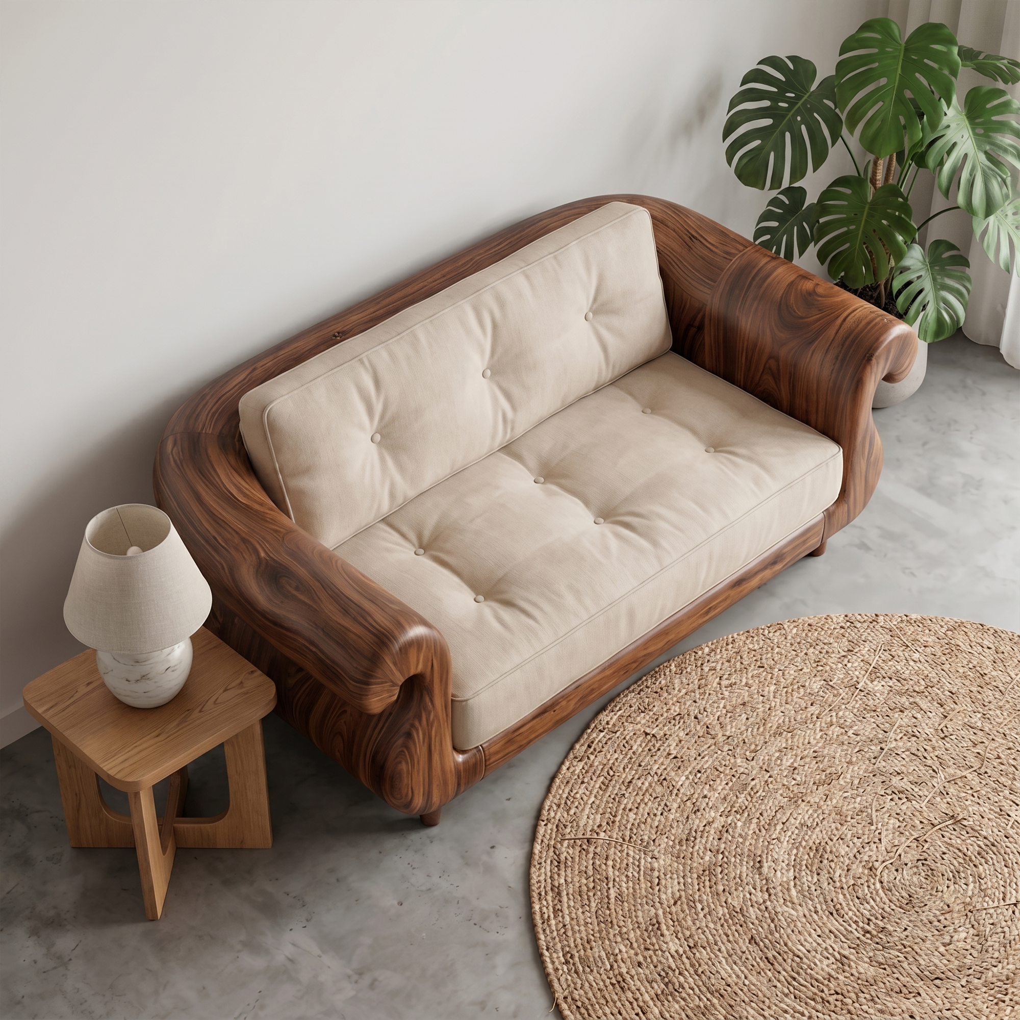 Handcrafted Armchair Nature Inspired Artistic Design For Living Room