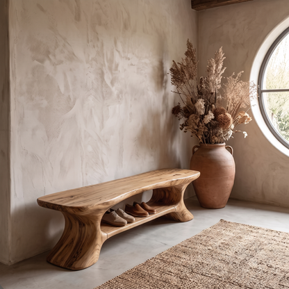Rustic Entryway Bench With Integrated Shoe Storage For Entryway