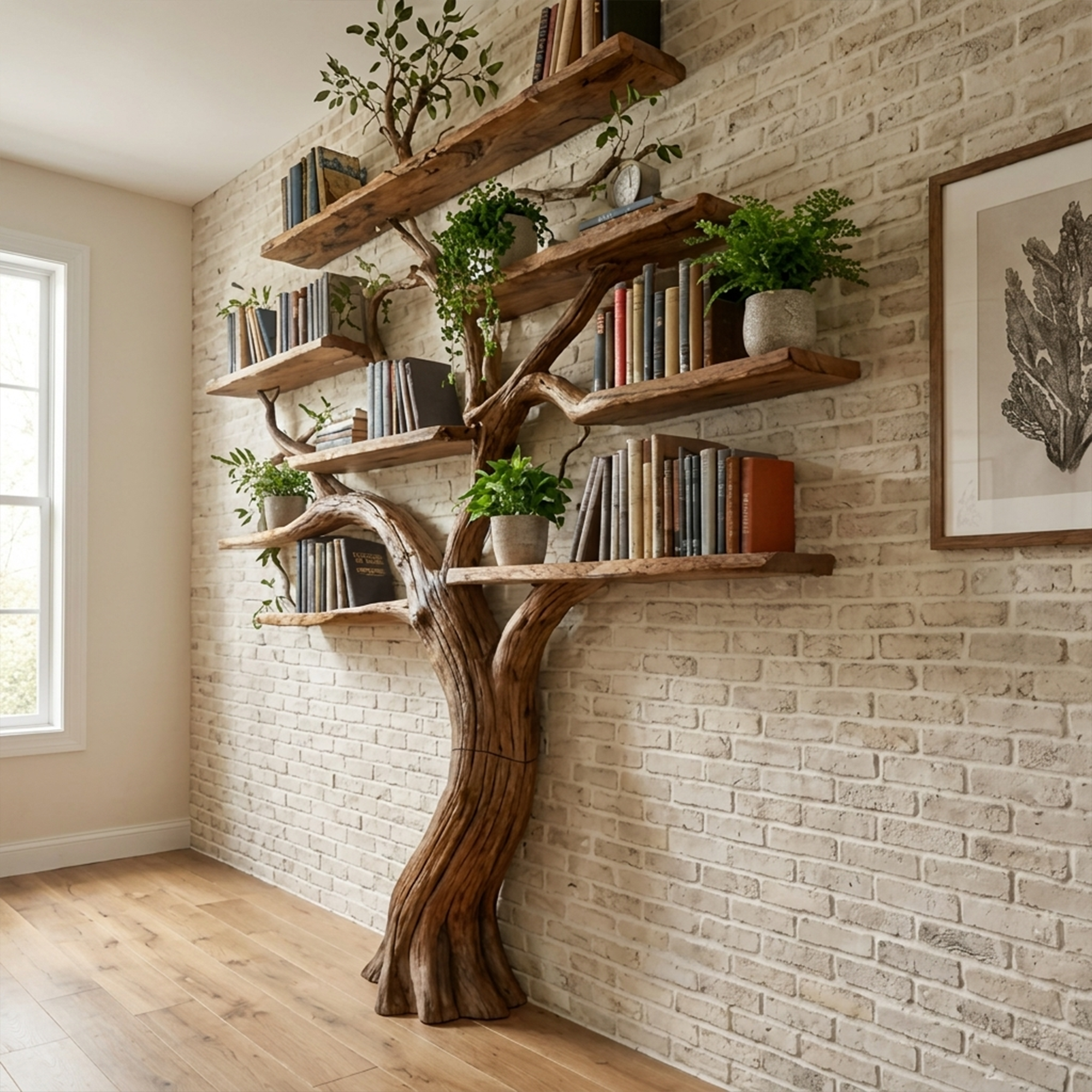 Organic Modern Large Tree Bookshelf For Home