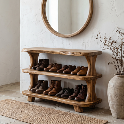 Modern Shoe Rack Sculptural Storage Design For Entryway