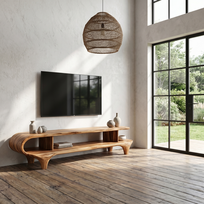 Contemporary TV Cabinet Organic Curved Framework For Living Room