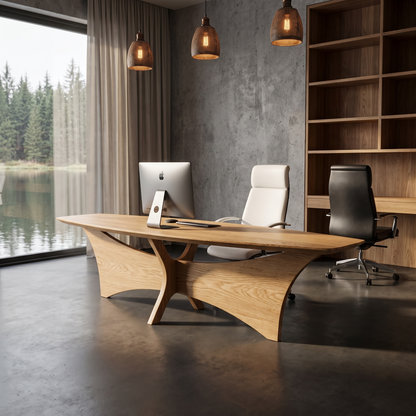 Modern Flared Base Desk Executive Desk For Home Office