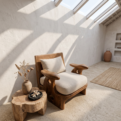 Organic Sculptural Armchair For Living Room Accent Seating And Interior Decor