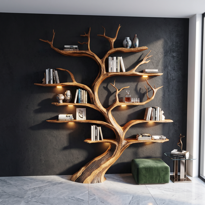 Rustic Tree Shelf Handmade Wood Wall Mounted Gift