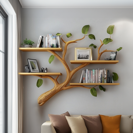 Mid Century Tree Branch Wall Display Shelf For Living Room