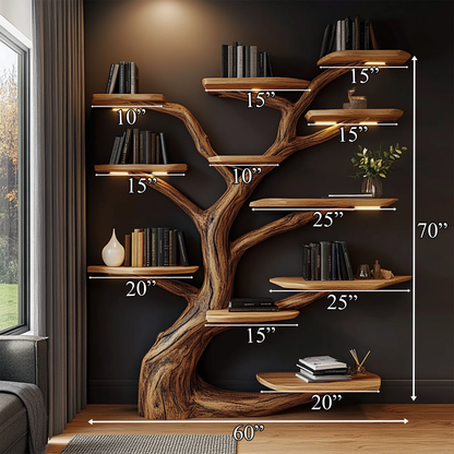Rustic Tree Shelf Christmas Holiday Living Room