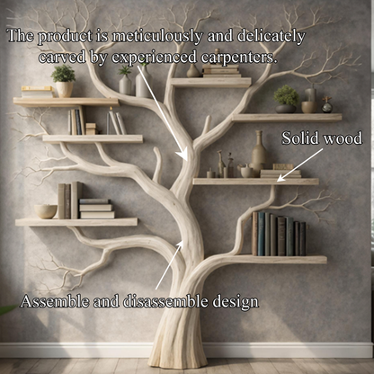Rustic Wooden Tree Bookshelf For Bedroom Or Living Room