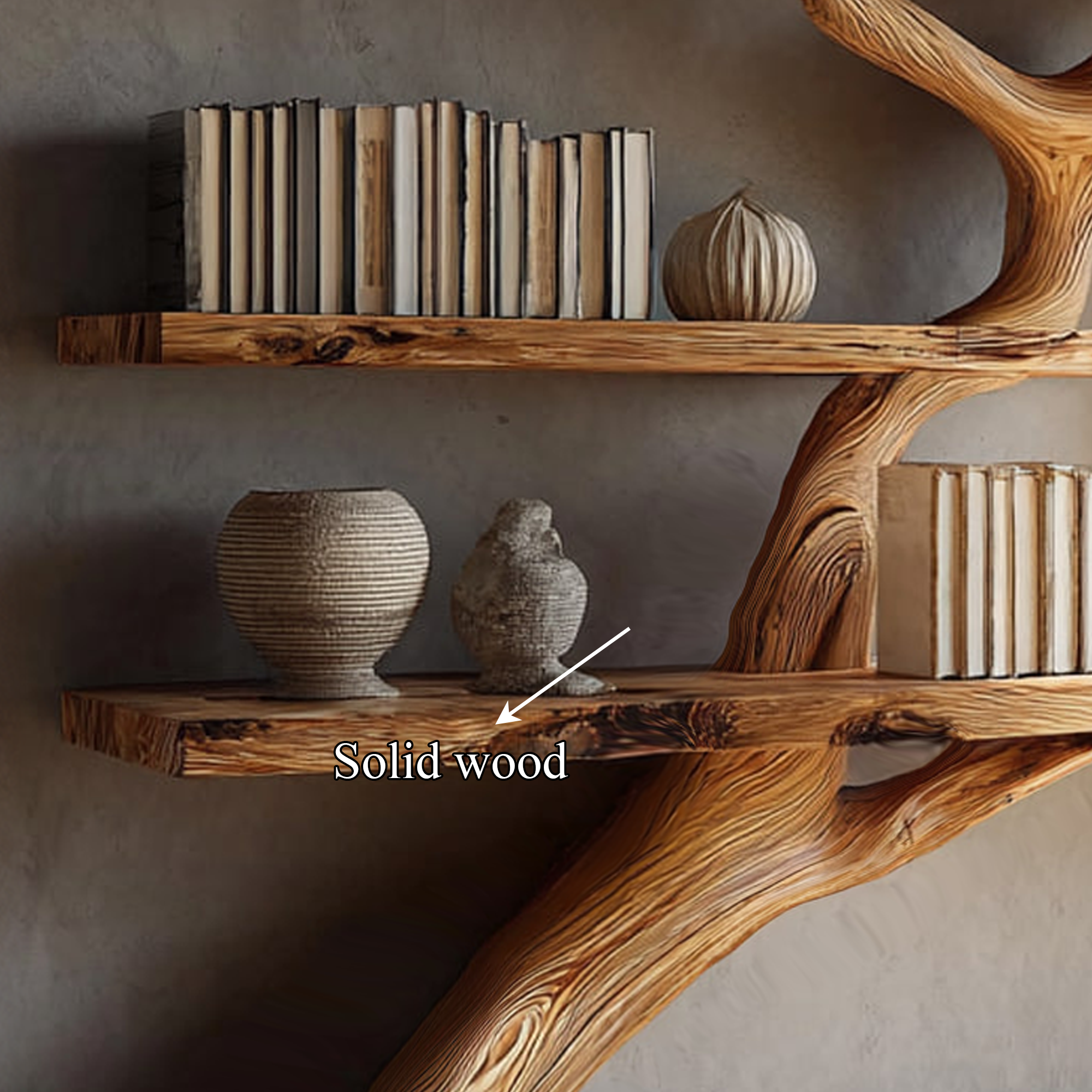 Rustic Tree TV Console Living Room Bedroom Wall Display