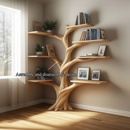 Rustic Organic Tree Corner Shelf Bedroom And Living Room