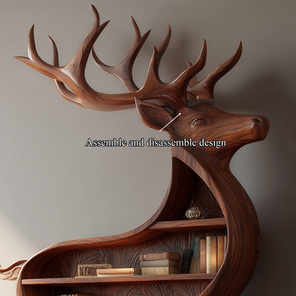 Rustic Deer Themed Bookshelf Farmhouse Entryway Living Room
