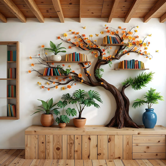 Unique Tree Branch Bookshelf