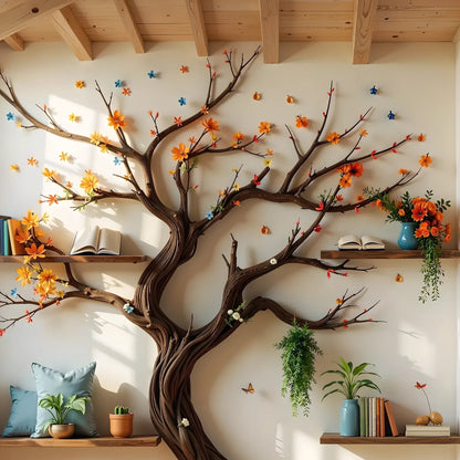 Handmade Wooden Tree Branch Bookshelf