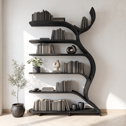 Tree Branch Bookshelf Solid Wood Farmhouse Wall Gift
