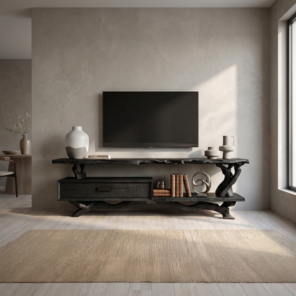 Rustic Live Edge TV Cabinet Living Room