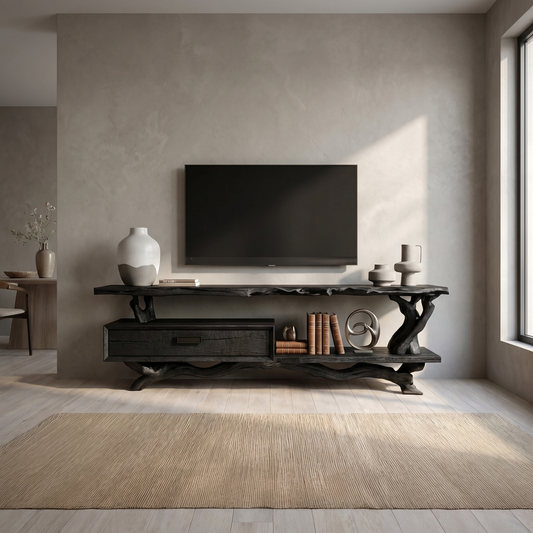Rustic Live Edge TV Cabinet Living Room
