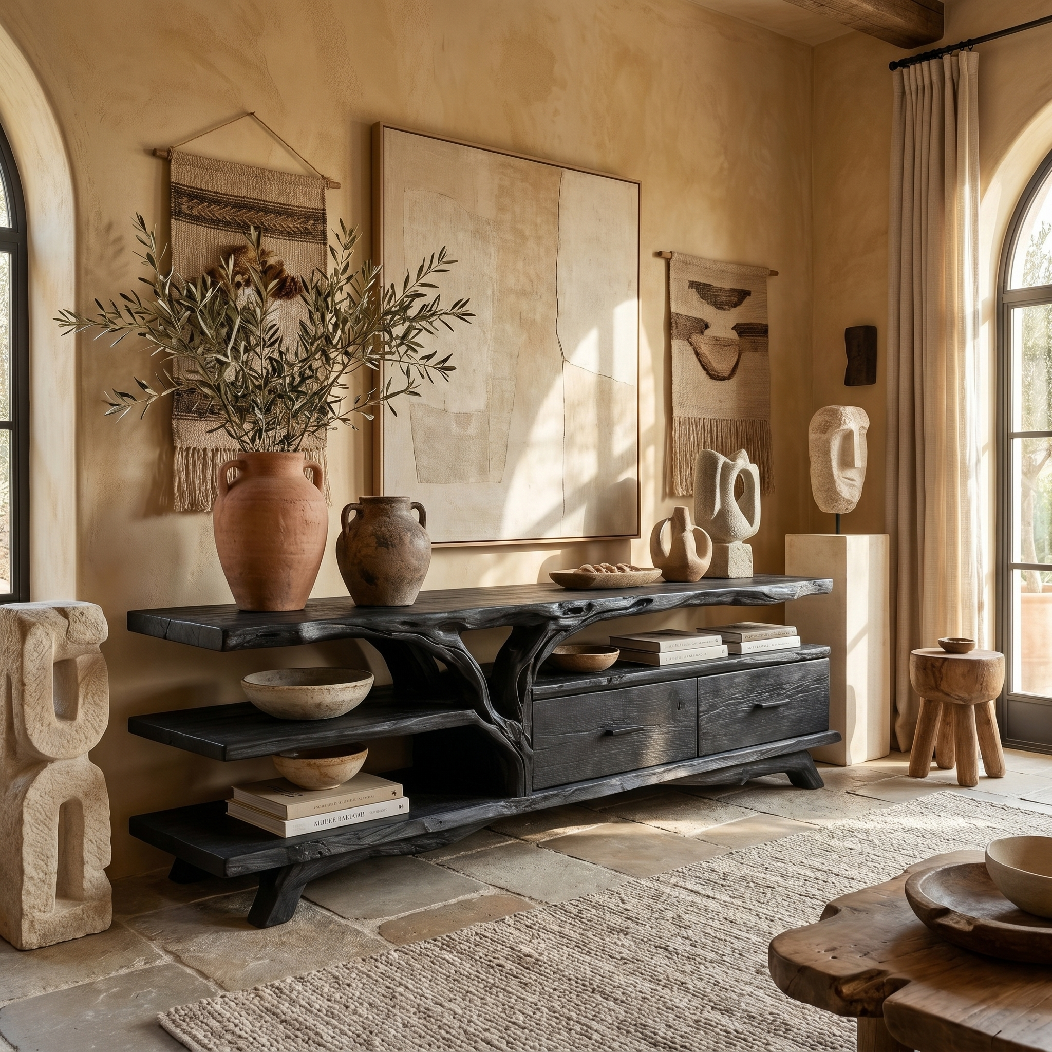 Rustic TV Storage Console For Living Room And Media Space