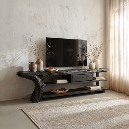 Rustic TV Stand Console For Living Room And Family Area