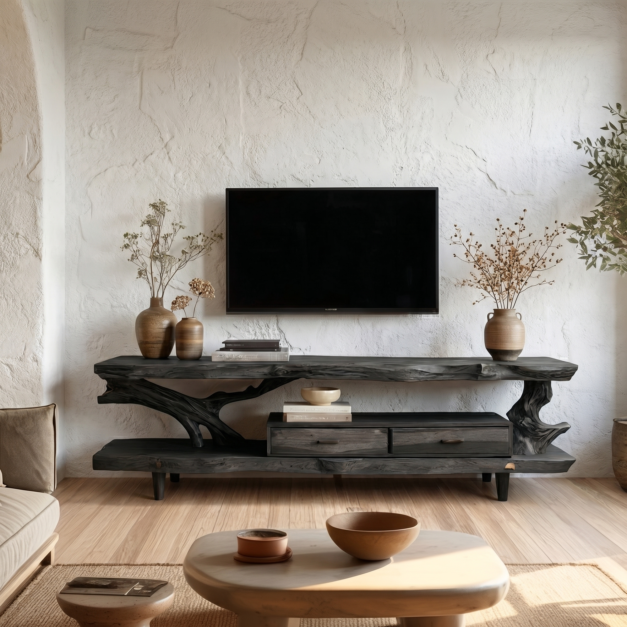 Rustic TV Console Table For Living Room And Interior Design