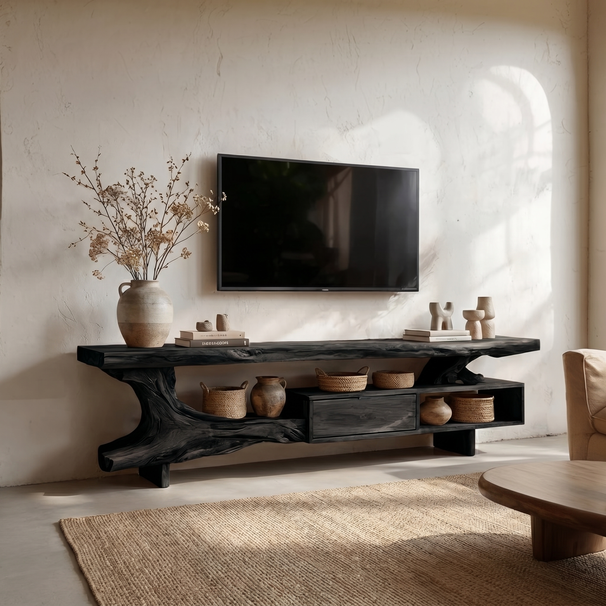 Rustic TV Stand For Living Room And Home Interior