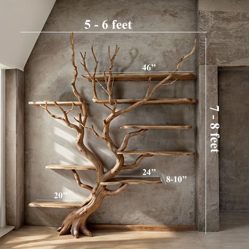 Tree Bookshelf Driftwood Branch Floating Bookshelf